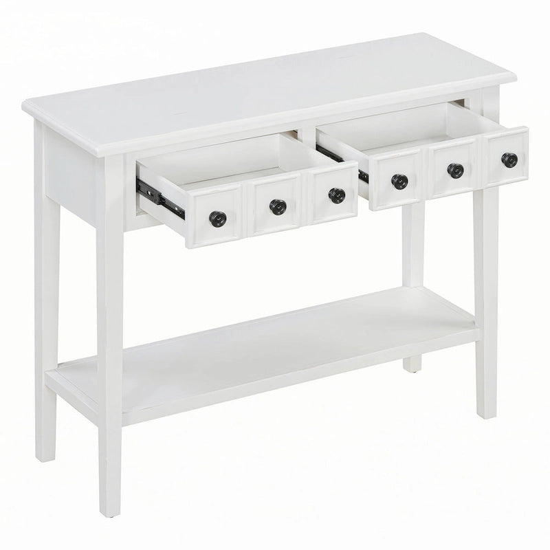 Entryway Table with 2 Drawers(White)