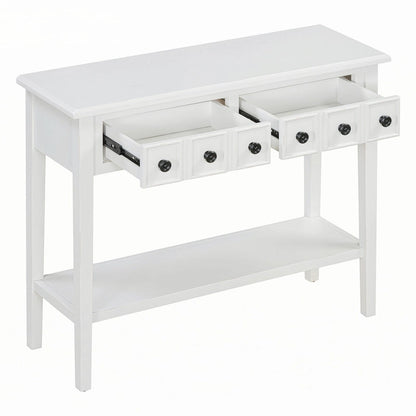 Entryway Table with 2 Drawers(White)