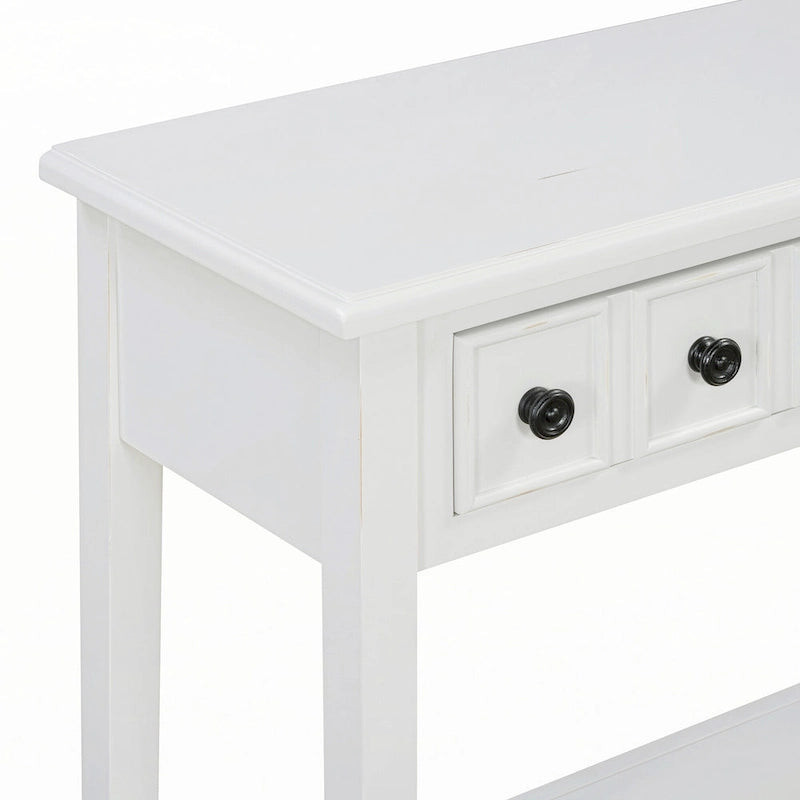 Entryway Table with 2 Drawers(White)