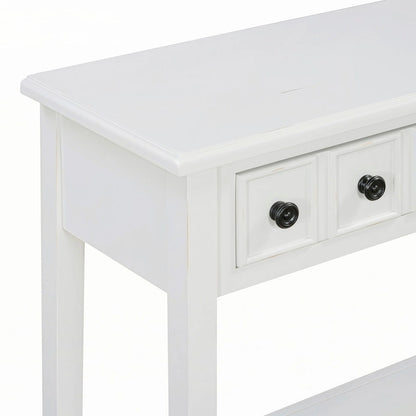 Entryway Table with 2 Drawers(White)