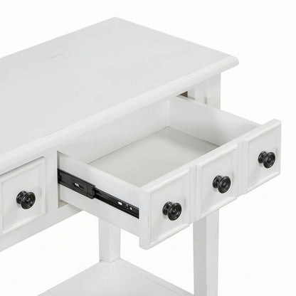 Entryway Table with 2 Drawers(White)