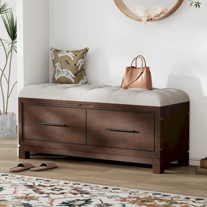 Shoe Bench with Removable Cushion & Hidden Storage