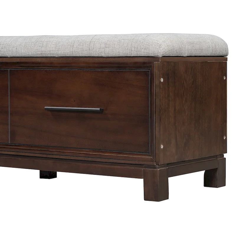 Shoe Bench with Removable Cushion & Hidden Storage