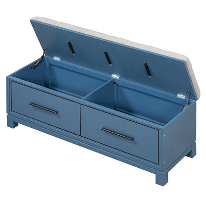 Shoe Bench with Removable Cushion & Hidden Storage