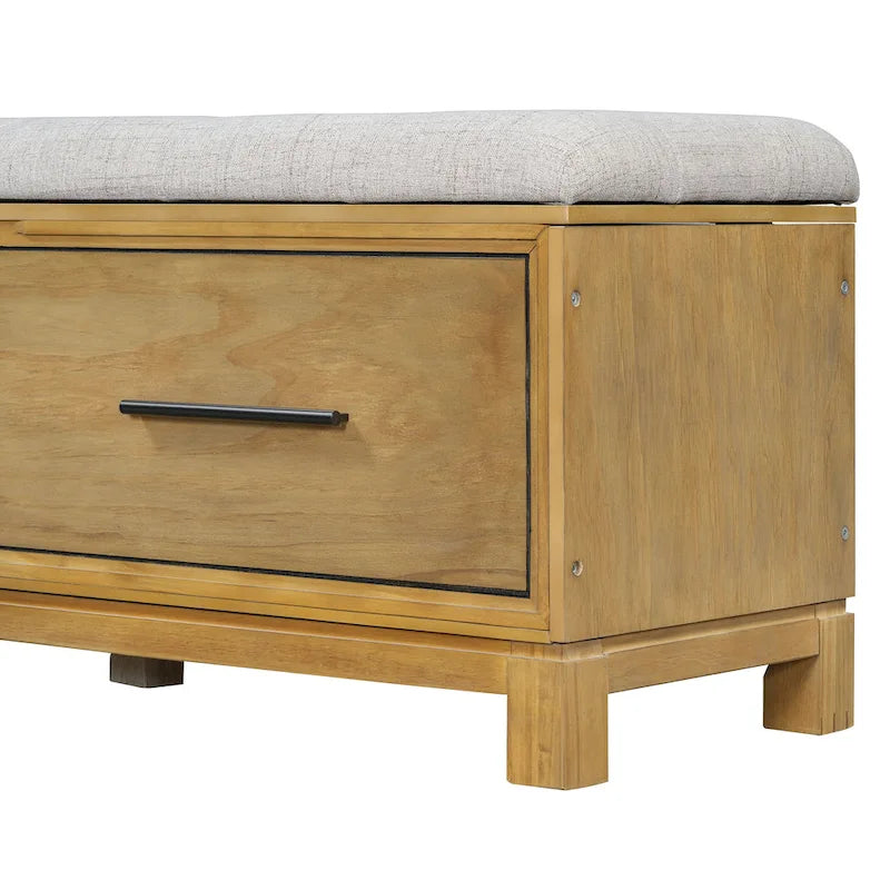 Shoe Bench with Removable Cushion & Hidden Storage