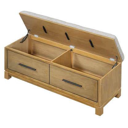 Shoe Bench with Removable Cushion & Hidden Storage