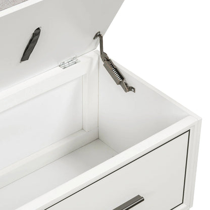 Shoe Bench with Removable Cushion & Hidden Storage