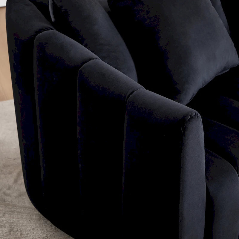 Modern Velvet Swivel Accent Chair,Sofa Chair with Pillows