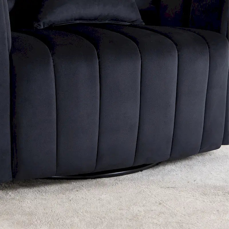 Modern Velvet Swivel Accent Chair,Sofa Chair with Pillows