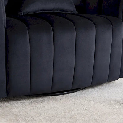 Modern Velvet Swivel Accent Chair,Sofa Chair with Pillows