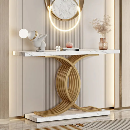 Modern Entryway Table, 39-Inch Console Accent Table, Narrow Wood Sofa Foyer Table