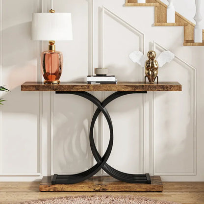 Modern Entryway Table, 39-Inch Console Accent Table, Narrow Wood Sofa Foyer Table