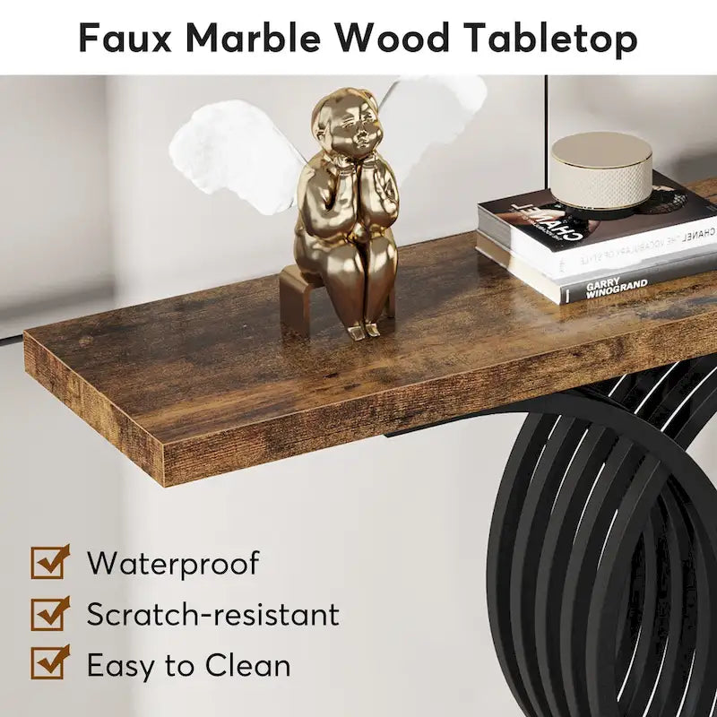 Modern Entryway Table, 39-Inch Console Accent Table, Narrow Wood Sofa Foyer Table