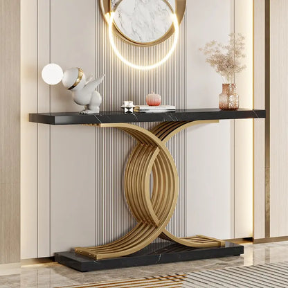 Modern Entryway Table, 39-Inch Console Accent Table, Narrow Wood Sofa Foyer Table