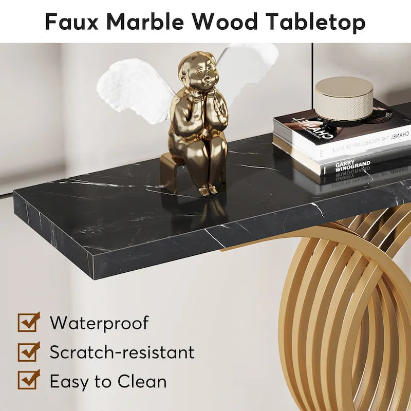 Modern Entryway Table, 39-Inch Console Accent Table, Narrow Wood Sofa Foyer Table