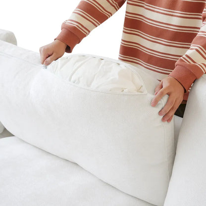 Classic Modern Linen Sectional Modular Sofa 4-Seater Down Filled Cloud Couch with Cushions