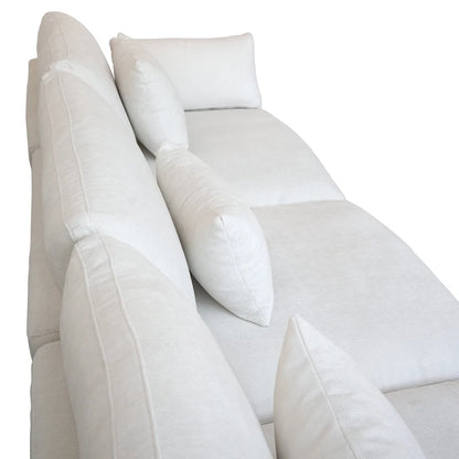 Classic Modern Linen Sectional Modular Sofa 4-Seater Down Filled Cloud Couch with Cushions