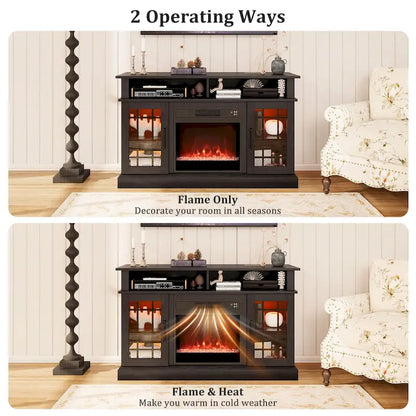 Costway TV Stand with Electric Fireplace LED Lights Remote Controls - See Details