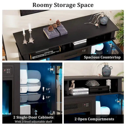 Costway TV Stand with Electric Fireplace LED Lights Remote Controls - See Details