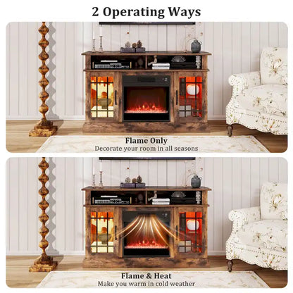 Costway TV Stand with Electric Fireplace LED Lights Remote Controls - See Details