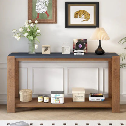 Narrow Long Entryway Console Table Side Table with Bottom Shelf
