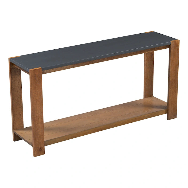 Narrow Long Entryway Console Table Side Table with Bottom Shelf