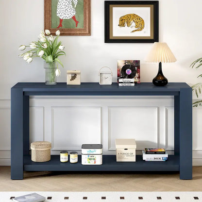 Narrow Long Entryway Console Table Side Table with Bottom Shelf