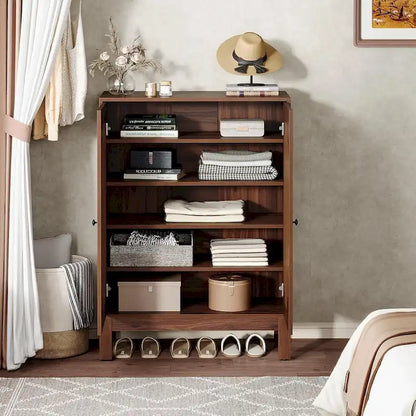 5-Tier Adjustable Shoe Cabinet with Doors for 20 Pairs