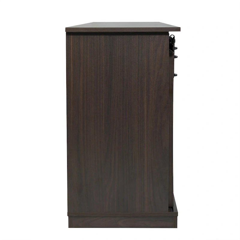 Farmhouse Wood TV Stand with Sliding Barn Door