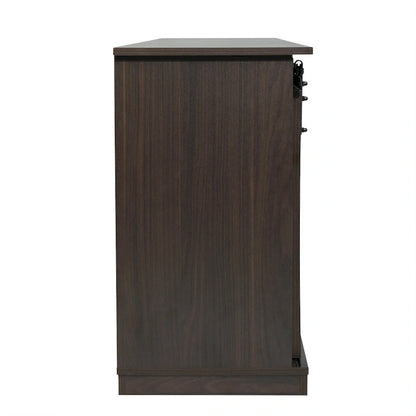 Farmhouse Wood TV Stand with Sliding Barn Door