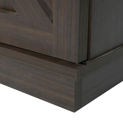 Farmhouse Wood TV Stand with Sliding Barn Door