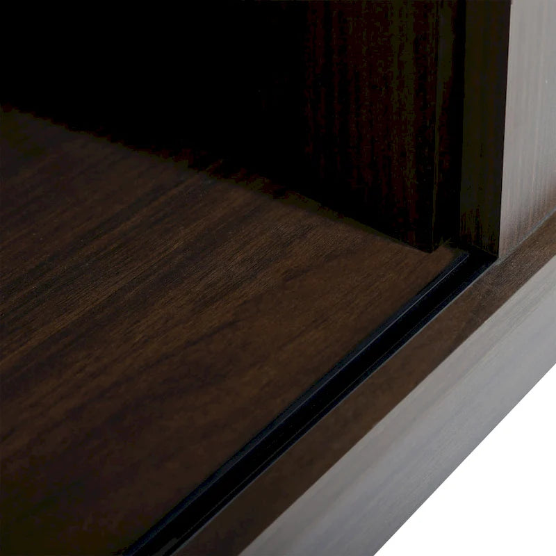 Farmhouse Wood TV Stand with Sliding Barn Door