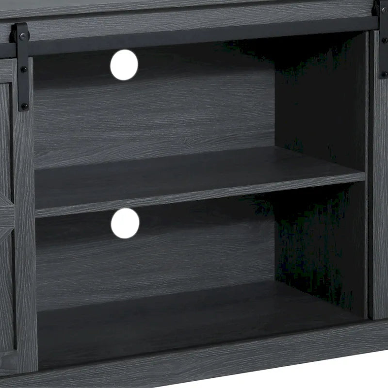 Farmhouse Wood TV Stand with Sliding Barn Door