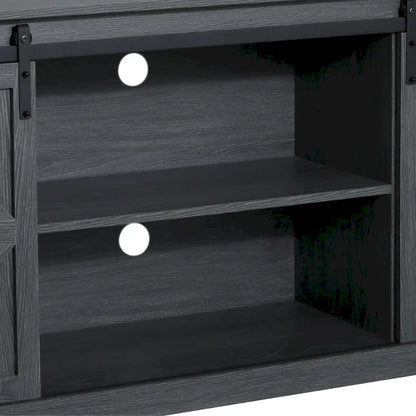 Farmhouse Wood TV Stand with Sliding Barn Door