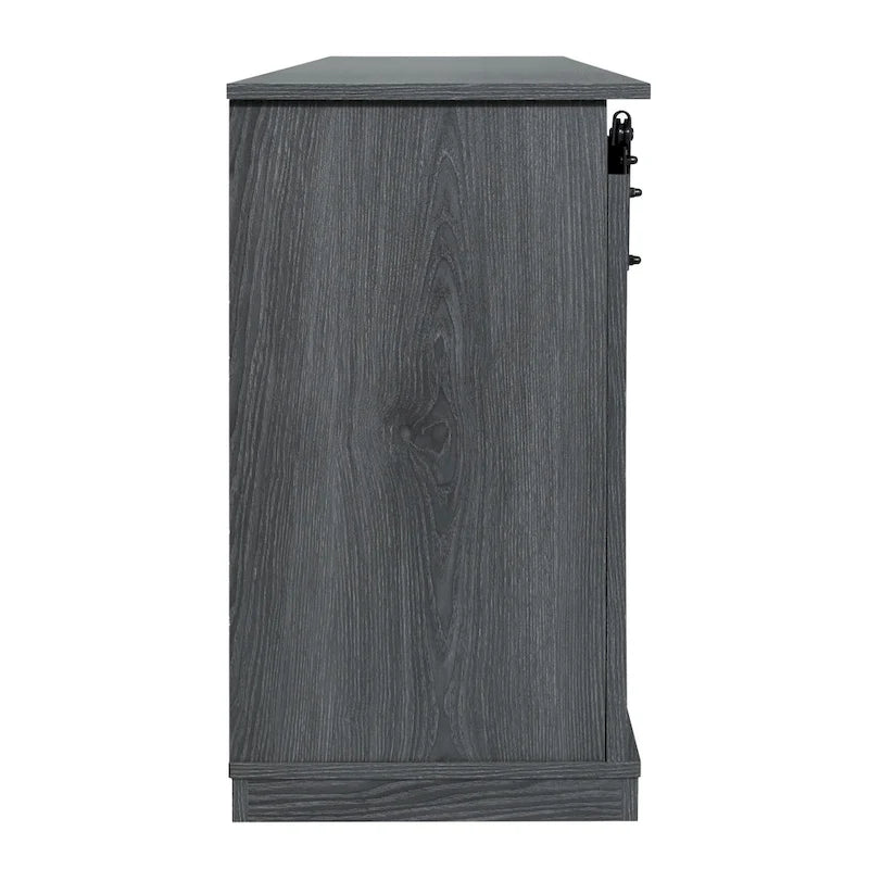 Farmhouse Wood TV Stand with Sliding Barn Door