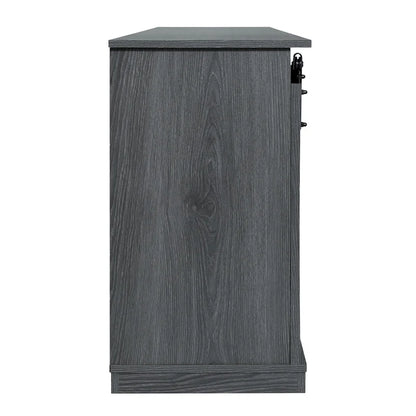 Farmhouse Wood TV Stand with Sliding Barn Door