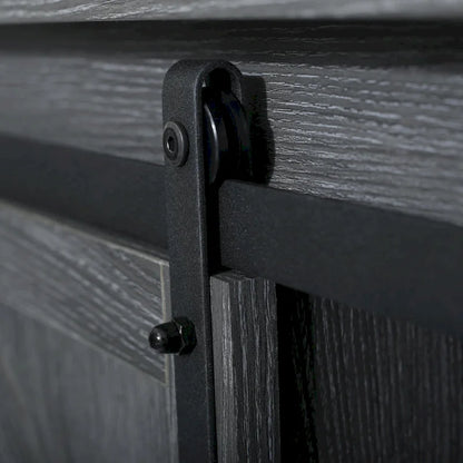 Farmhouse Wood TV Stand with Sliding Barn Door