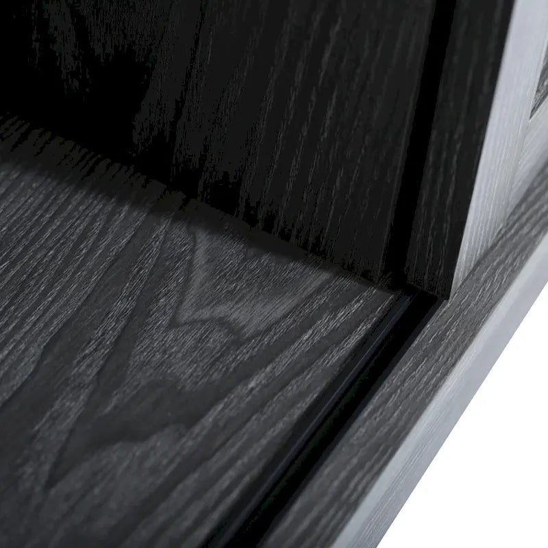 Farmhouse Wood TV Stand with Sliding Barn Door