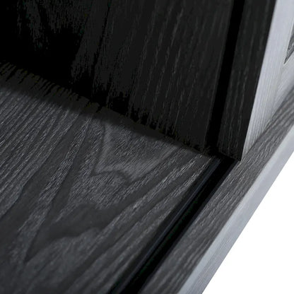 Farmhouse Wood TV Stand with Sliding Barn Door