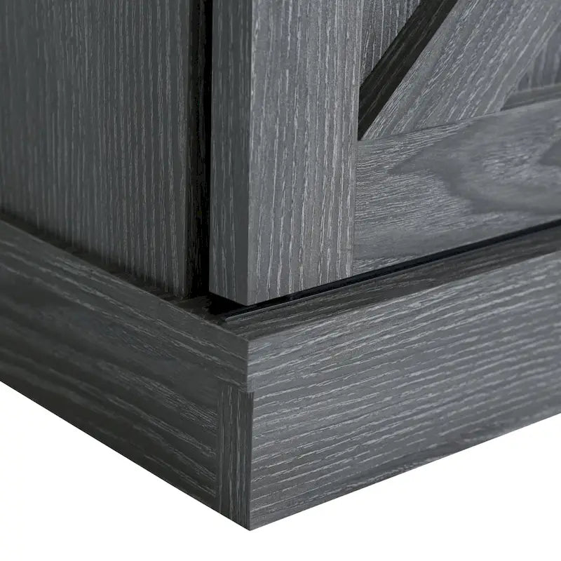 Farmhouse Wood TV Stand with Sliding Barn Door