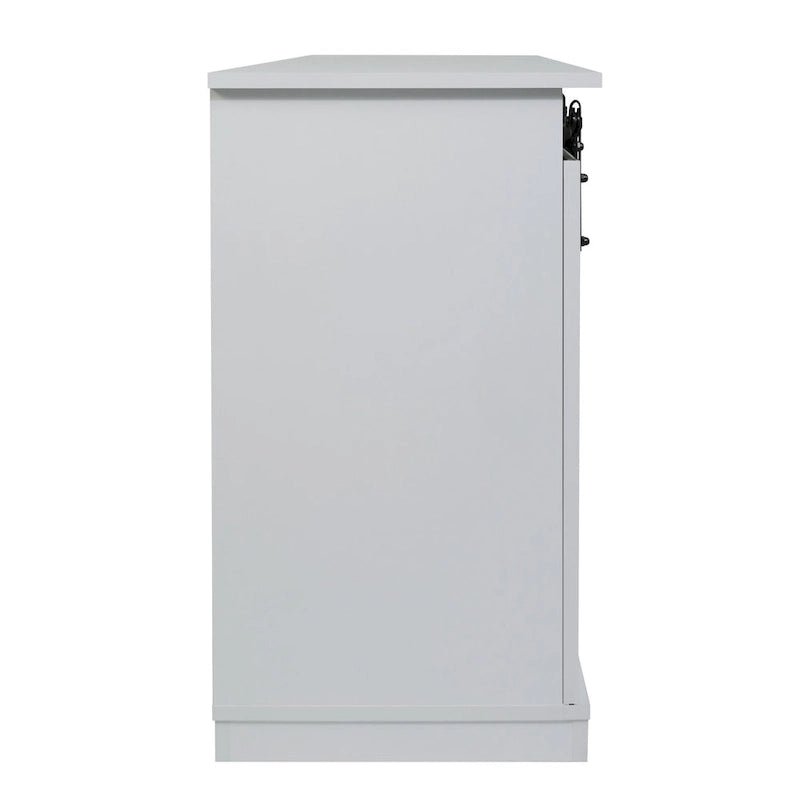 Farmhouse Wood TV Stand with Sliding Barn Door