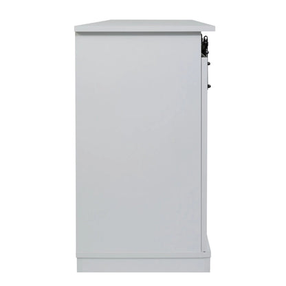 Farmhouse Wood TV Stand with Sliding Barn Door