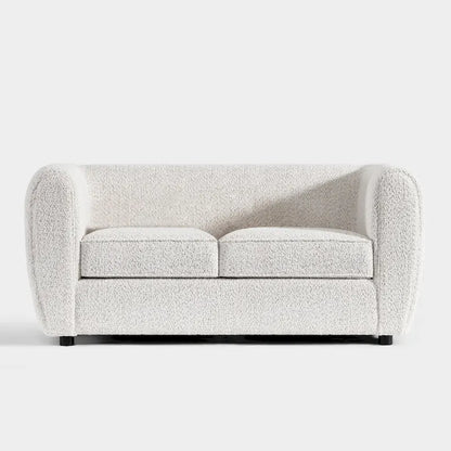 Furniture of America Vanessa Modern Curved Arms Boucle Loveseat Couch, Small Sofa with Seat Cushion and Wooden Legs