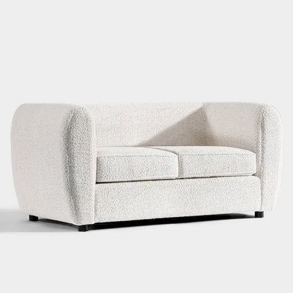 Furniture of America Vanessa Modern Curved Arms Boucle Loveseat Couch, Small Sofa with Seat Cushion and Wooden Legs
