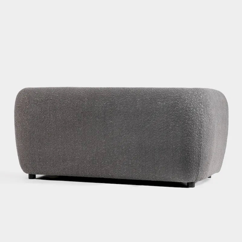 Furniture of America Vanessa Modern Curved Arms Boucle Loveseat Couch, Small Sofa with Seat Cushion and Wooden Legs