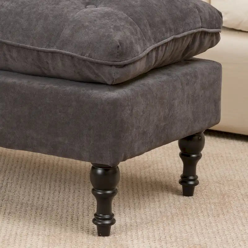 Jeremy Tufted Fabric Ottoman by Christopher Knight Home