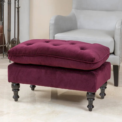 Jeremy Tufted Fabric Ottoman by Christopher Knight Home