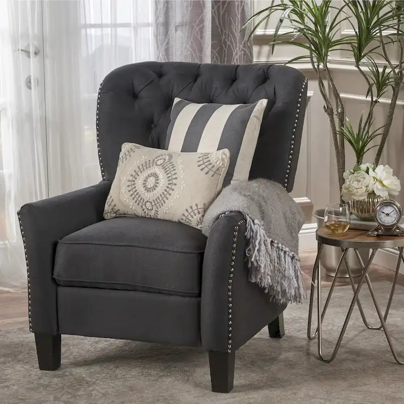 Cerelia Tufted Fabric Recliner by Christopher Knight Home
