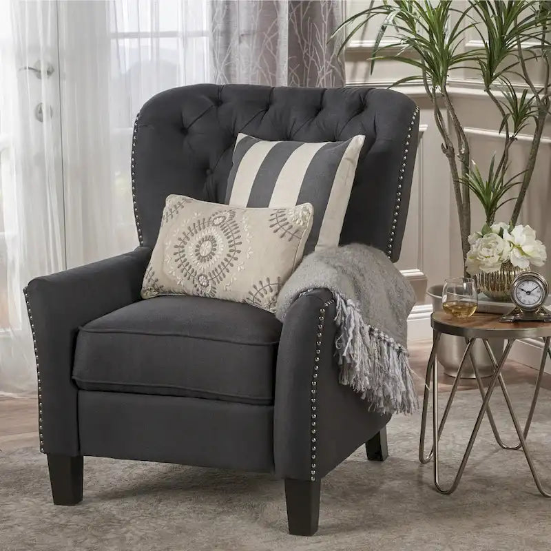 Cerelia Tufted Fabric Recliner by Christopher Knight Home