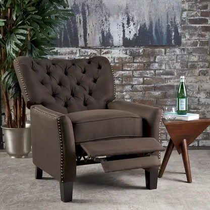 Cerelia Tufted Fabric Recliner by Christopher Knight Home